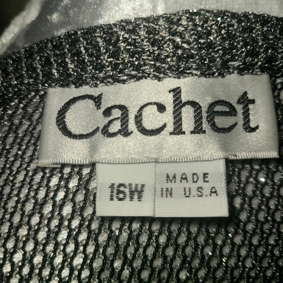 Cachet Silver Mesh And Satin Maxi 2pc Dress - Picture 11 of 12